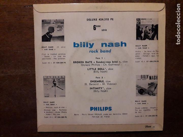 Discos de vinilo: Billy Nash - broken date + little doll + ensemble + intimity - Foto 2