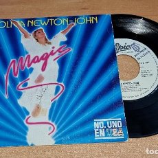 Discos de vinilo: OLIVIA NEWTON JOHN MAGIC BANDA SONORA XANADU SINGLE VINILO PROMO 1980 ESPAÑA GENE KELLY 2 TEMAS. Lote 184479186