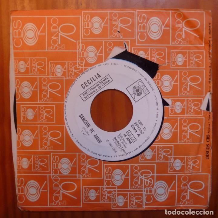Discos de vinilo: CECILIA / CANCION DE AMOR/ / PROMOCIONAL / 1973 / SINGLE - Foto 1