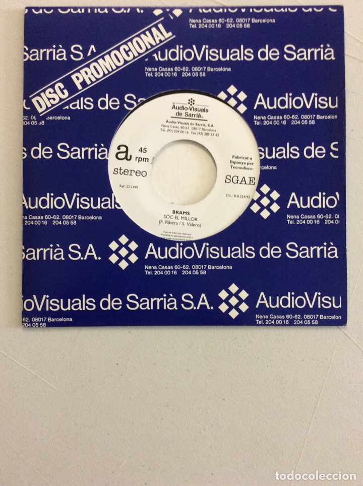 Discos de vinilo: Brams. S&oacute;c el mill&oacute;n. AudioVisuals de Sarri&agrave;. - Foto 1