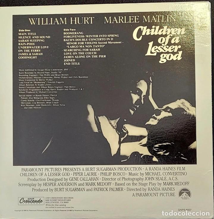 Discos de vinilo: HIJOS DE UN DIOS MENOR. MICHAEL CONVERTINO - Foto 2