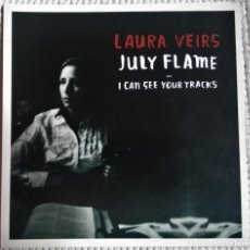 Discos de vinilo: LAURA VEIRS - ” JULY FLAME ” SINGLE 7” PEACH VINYL LIMITED #86/300 COPIES 2013. Lote 362637565