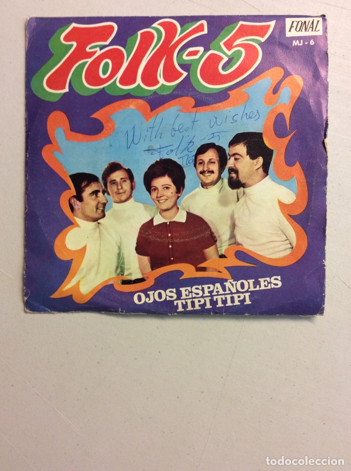 Discos de vinilo: Folk-5. Ojos espa&ntilde;oles. Tipi tipi. (Con dedicatoria) - Foto 1