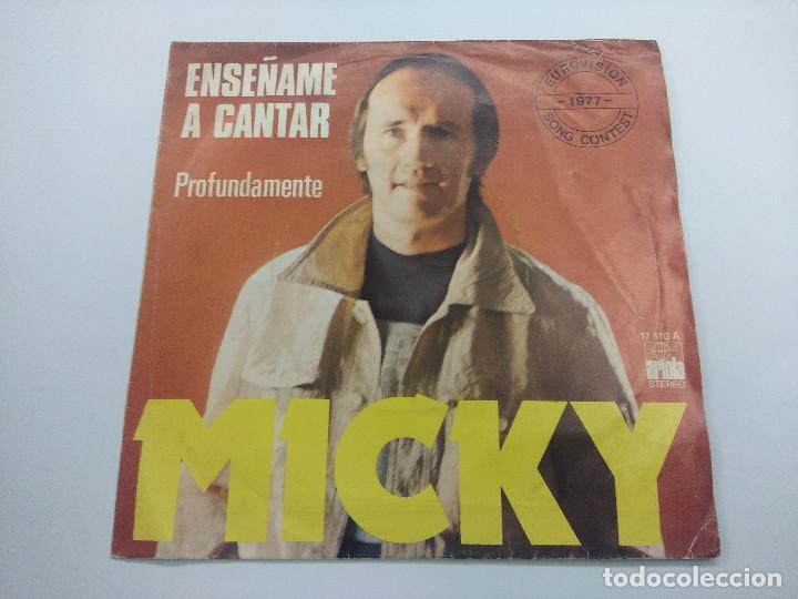 Discos de vinilo: MICKY/ENSE&Ntilde;AME A CANTAR/SINGLE. - Foto 1
