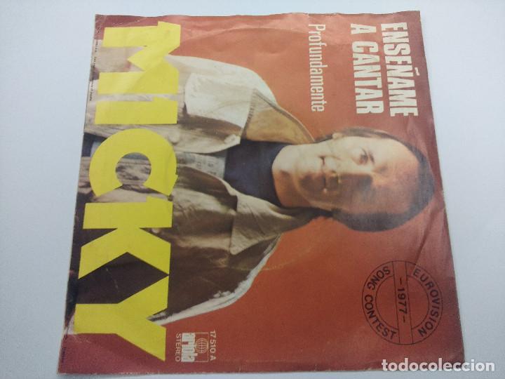 Discos de vinilo: MICKY/ENSE&Ntilde;AME A CANTAR/SINGLE. - Foto 3