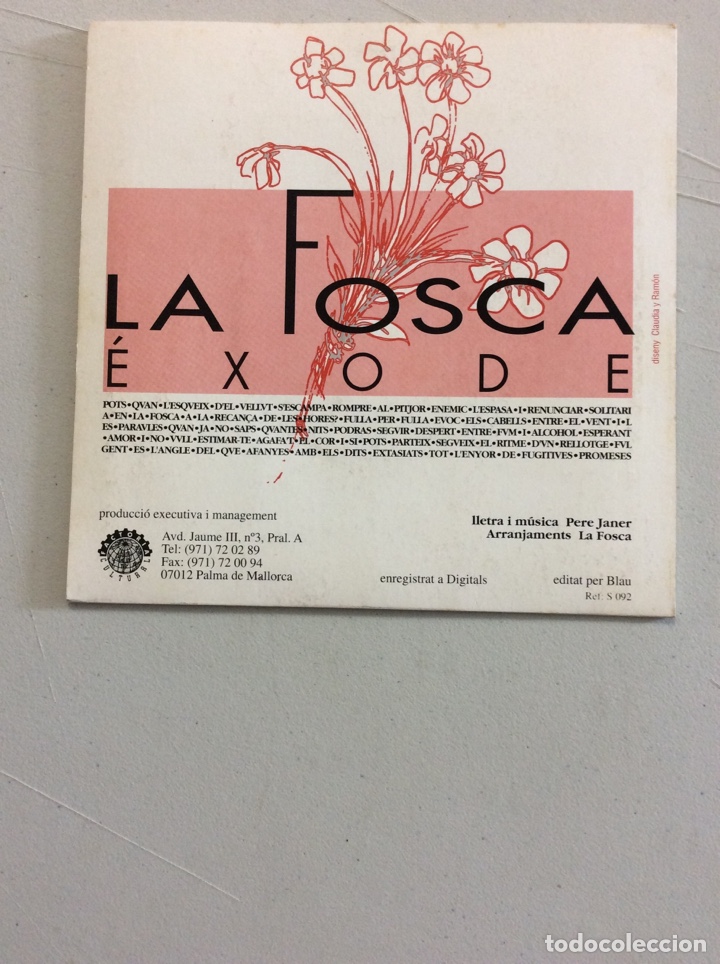 Discos de vinilo: La Fosca. Estimar i partir. &Eacute;xode. - Foto 2