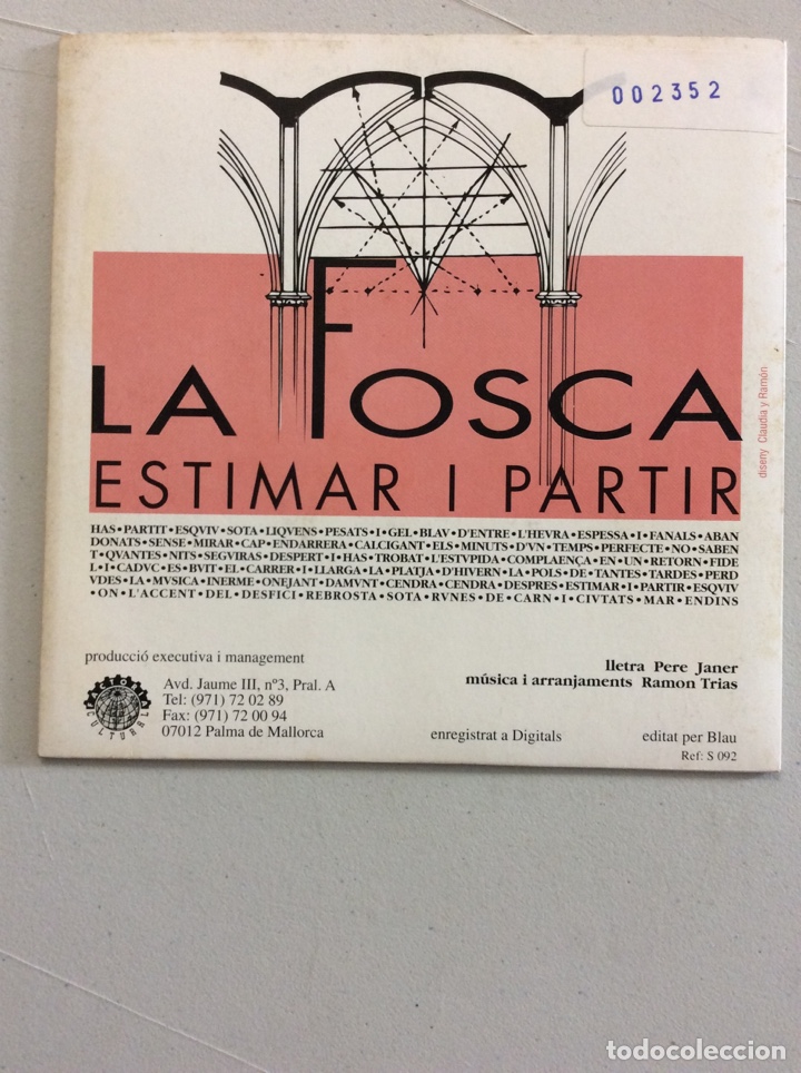 Discos de vinilo: La Fosca. Estimar i partir. &Eacute;xode. - Foto 1