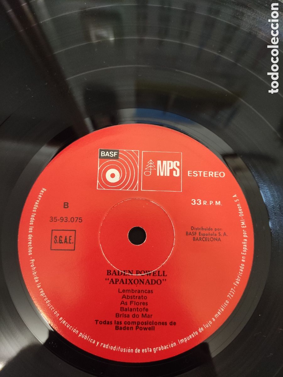 Discos de vinilo: Apaixonado - Baden Powell - BASF 1975 - Foto 8