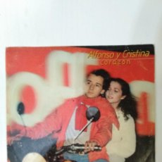 Discos de vinilo: ALFONSO Y CRISTINA. SINGLE 7' ” CORAZON ”. EDICION ORIGINAL 1980. CBS RECORDS. Lote 362768350