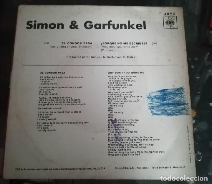 Discos de vinilo: Single Simon y Garfunkel el c&oacute;ndor pasa - Foto 2