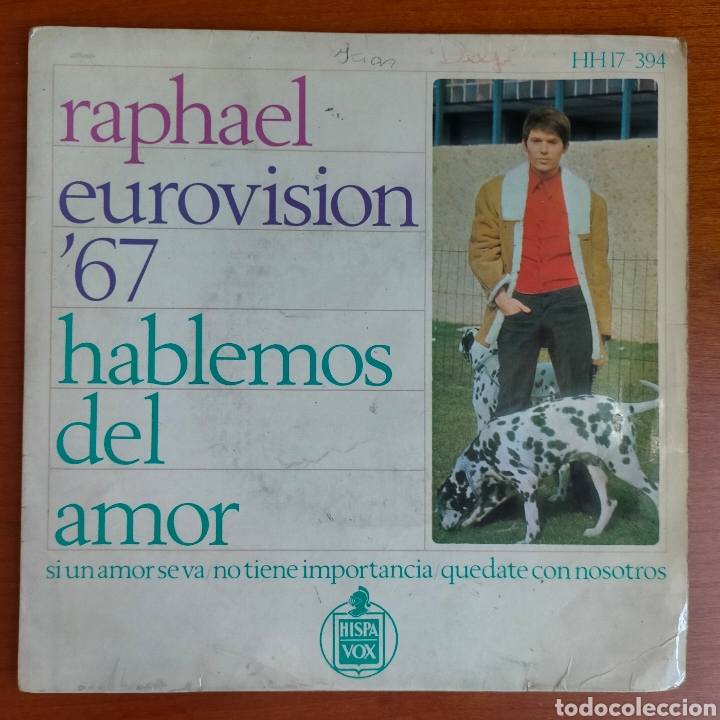 Discos de vinilo: Single Disco de Vinilo RAPHAEL EUROVISION 67. Hablemos del amor - Foto 1