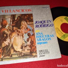 Discos de vinilo: MIGUEL ZANETTI PIANO & ANA HIGUERAS JOAQUIN RODRIGO VILLANCICOS EP 7'' 1966 TEMPO ESPAÑA SPAIN