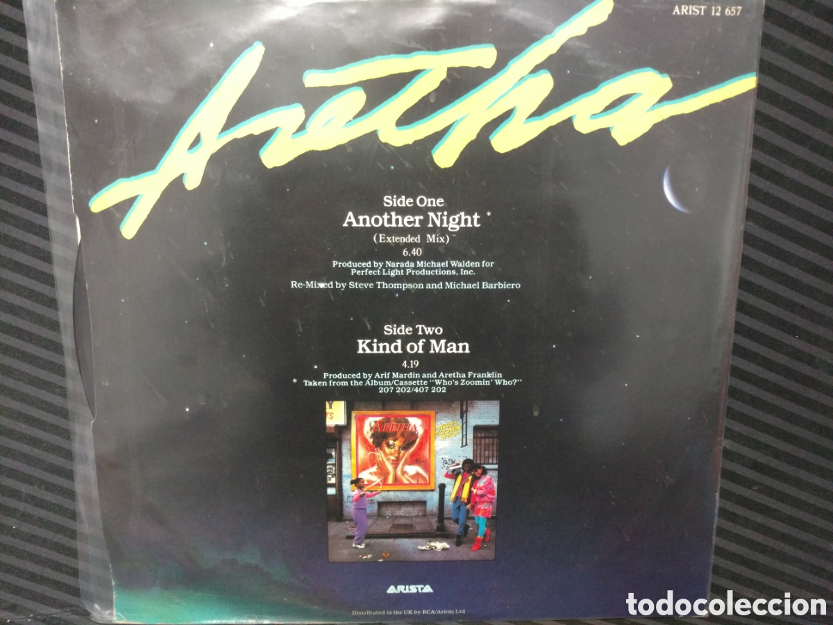 Discos de vinilo: Aretha Franklin - Another Night (Extended Mix) (12&rdquo;, Maxi) - Foto 2
