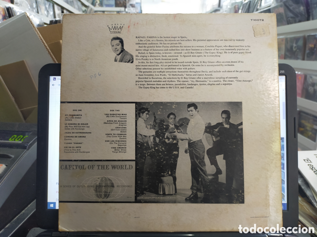 Discos de vinilo: Rafael Farina LP el rey gitano u.s.a. - Foto 2