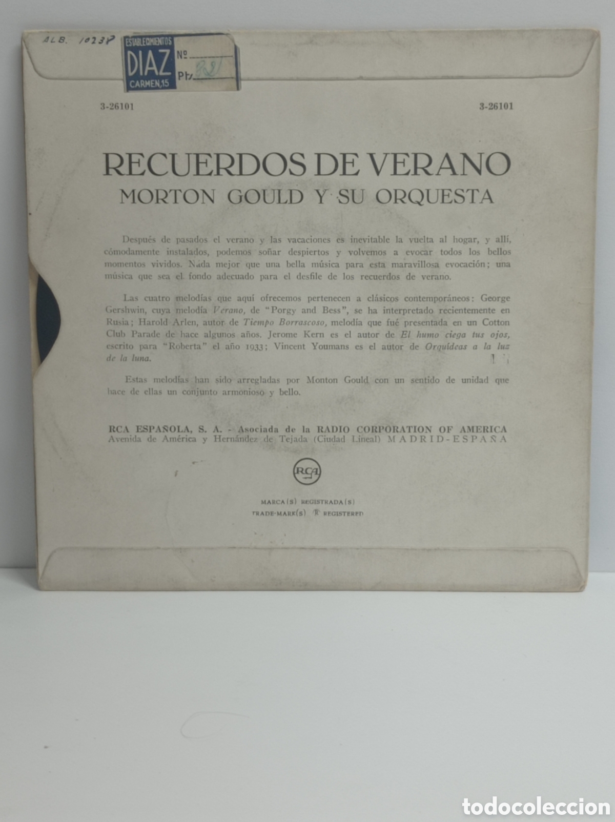 Discos de vinilo: MORTON GOULD, SUMERTIME (RCA ?) - Foto 2