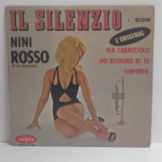 Discos de vinilo: NINI ROSSO, IL SILENZO (VOGUE ?, FRANCE). Lote 362964475