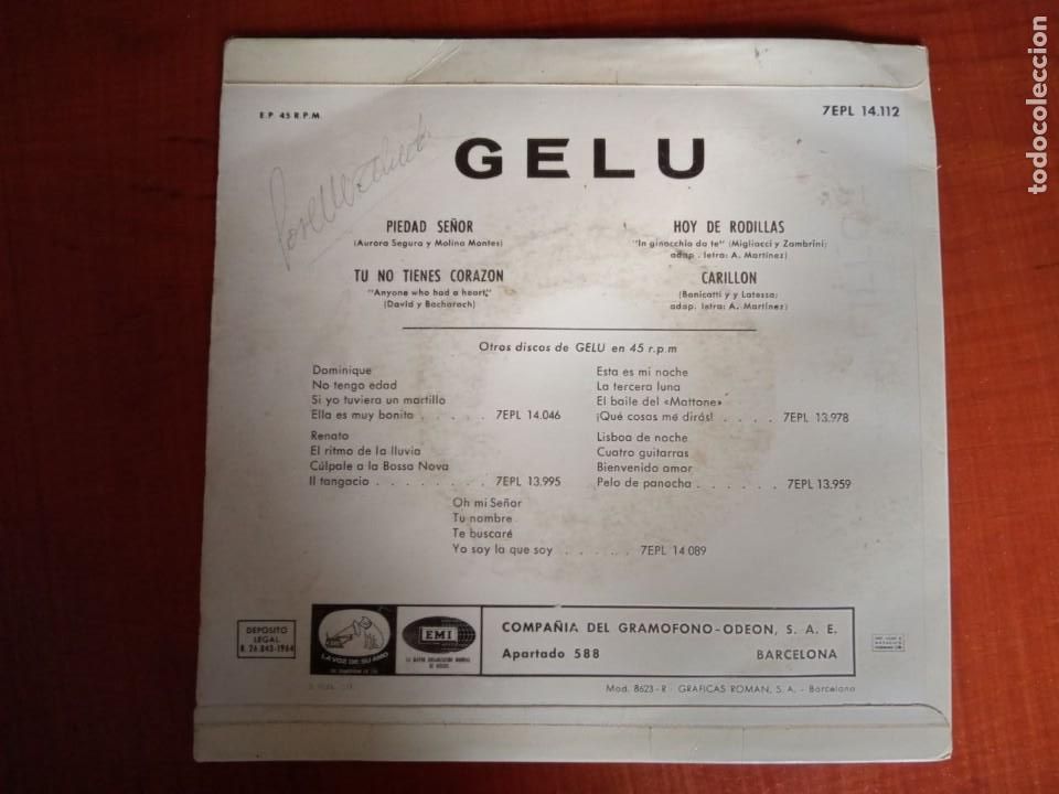 Discos de vinilo: DISCO SINGEL GELU, LA VOZ DE SU AMO - Foto 2