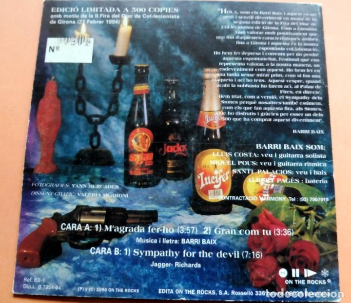 Discos de vinilo: DISCOS SINGLE - BARRI BAIX - Edici&oacute; limitada a 500 copies - 1994 - Foto 2