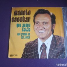 Discos de vinilo: MANOLO ESCOBAR - QUE GUAPA ESTAS +1 - SG BELTER 1975 - MUY POCO USO - COPLA. Lote 363064410