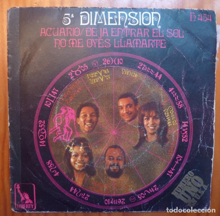 Discos de vinilo: 5&ordm; DIMENSION / ACUARIO / 1969 / SINGLE - Foto 1