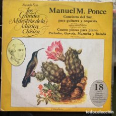 Discos de vinilo: MANUEL M. PONCE CONCIERTO DEL SUR DISCO LP ACETATO USADO. Lote 363101045