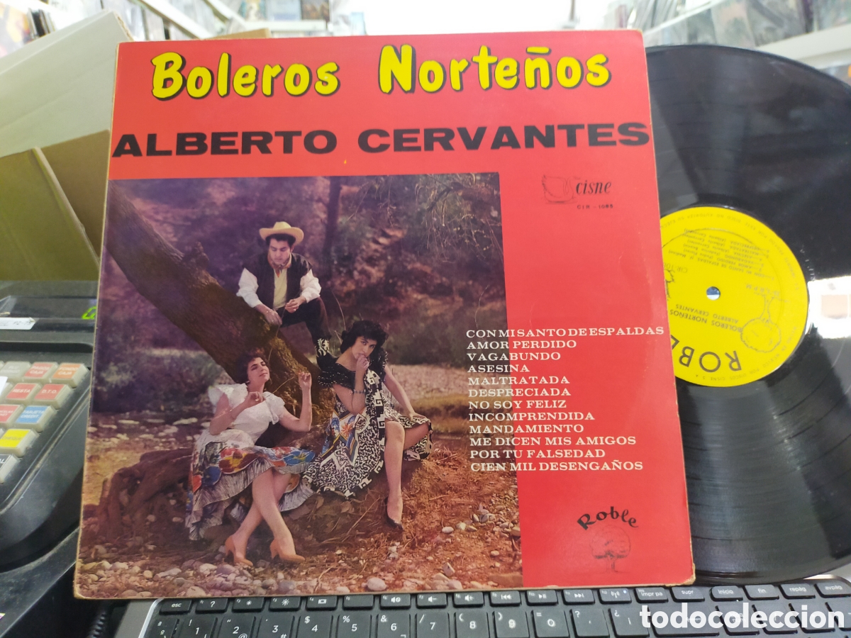 Vinyl records: Alberto Cervantes lp boleros norte&ntilde;os M&eacute;xico
