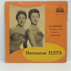 Discos de vinilo: HERMANAS FLETA, LA PALOMITA (REGAL?). Lote 363121310