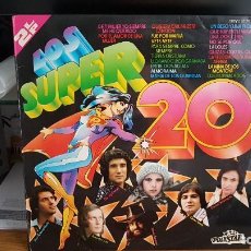 Discos de vinilo: DLP - LOS SUPER 20 ”VERSIONES Y ARTISTAS ORIGINALES - 2 DISCOS LP AÑO 1976. Lote 363123140