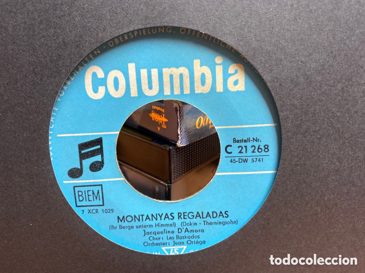 Discos de vinilo: Jacqueline DAmora - Montanyas Regaladas (7&rdquo;, Single) - Foto 2