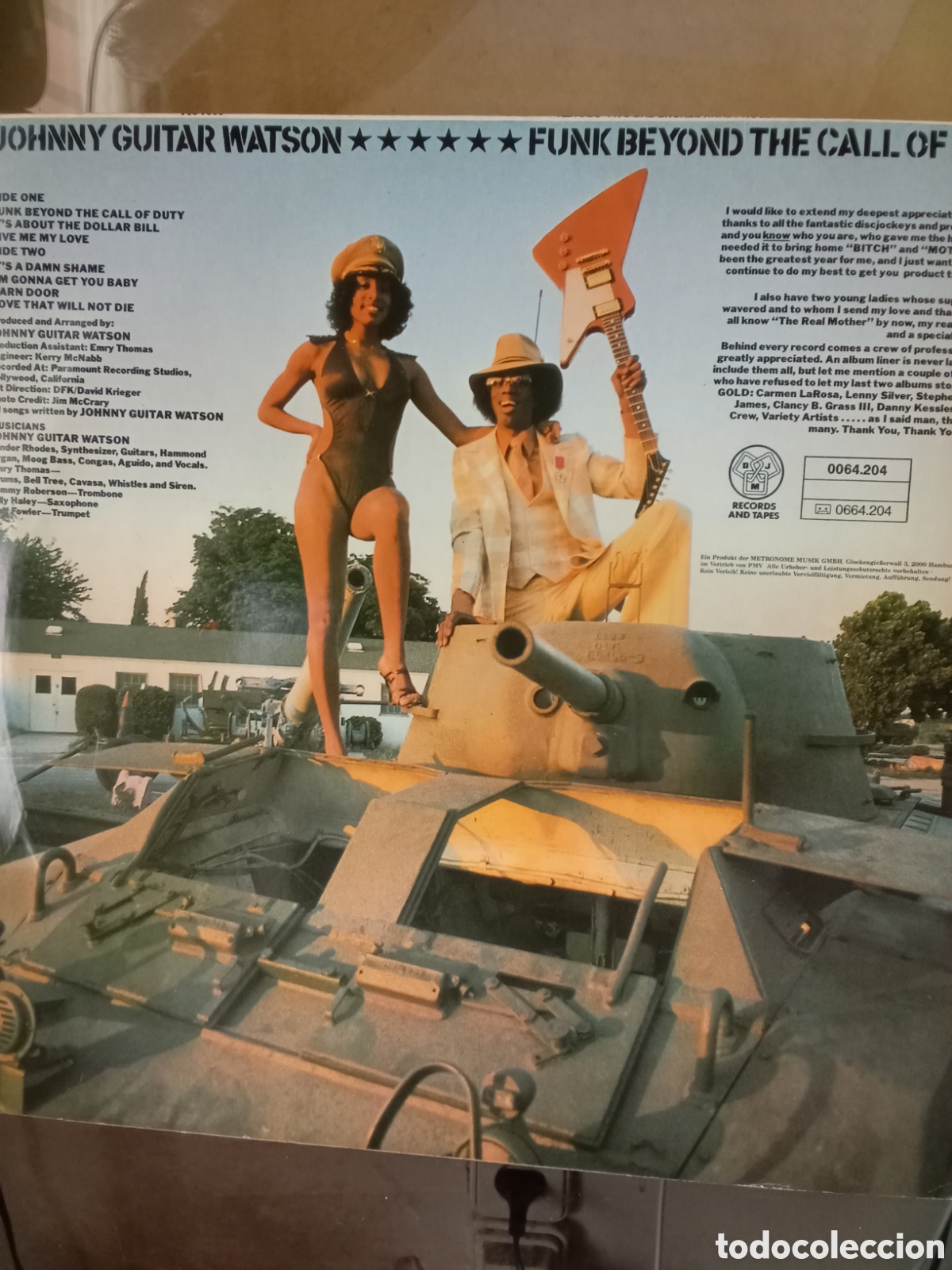 Discos de vinilo: JOHNNY GUITAR WATSON. 1977 copia Germany - Foto 2