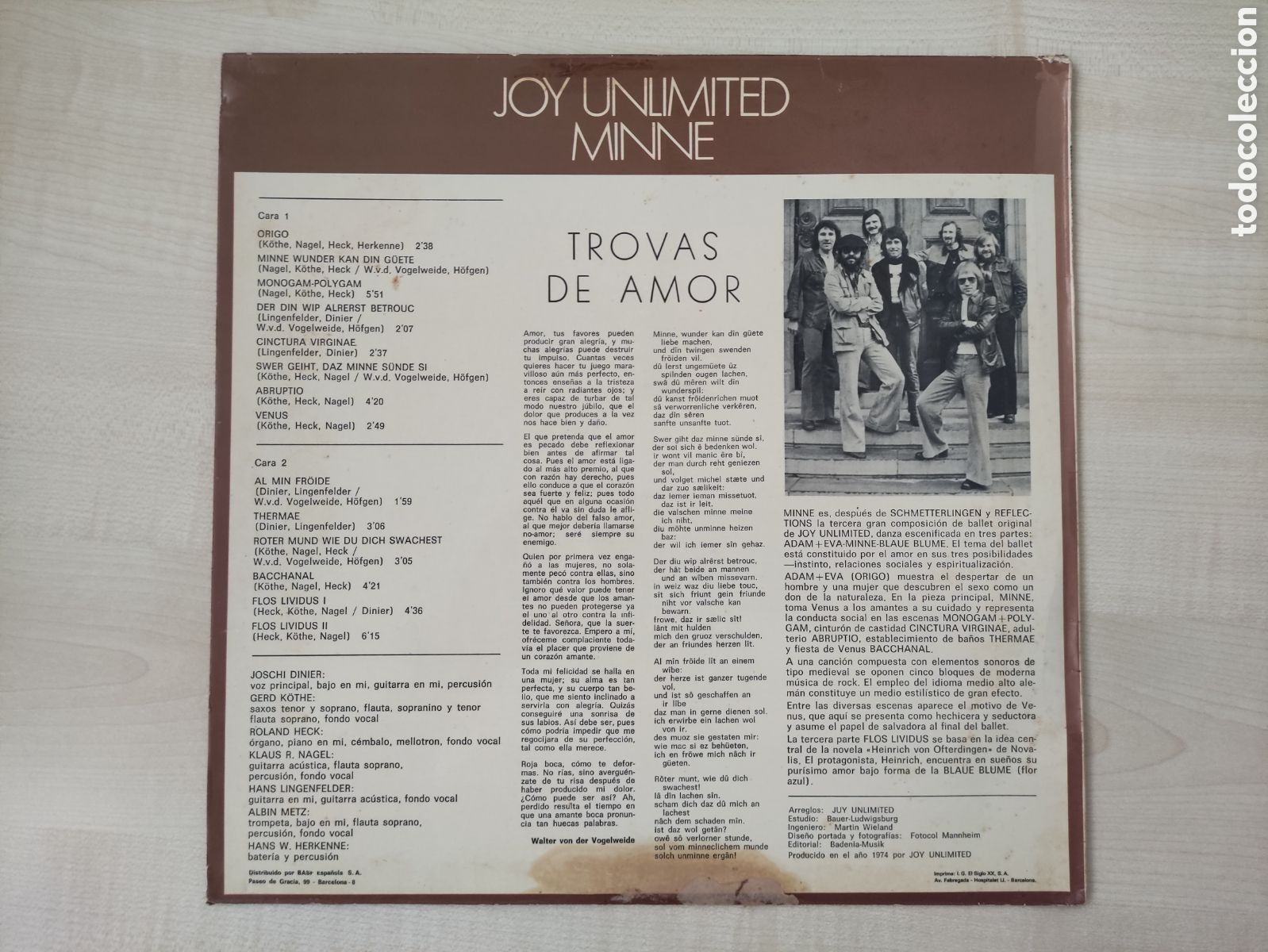 Discos de vinilo: Joy Unlimited - Minne - BASF 1976 - Foto 5