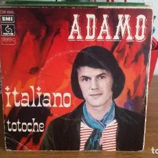 Discos de vinilo: DSG - ADAMO - ITALIANO / TOTOCHE - DISCO SINGLE AÑO 1974 - MADE IN FRANCE. Lote 363257330