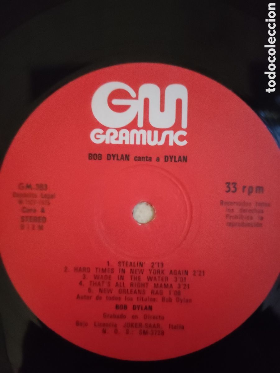 Discos de vinilo: Bob Dylan &ndash; Canta A Dylan - Gramusic 1975 - Foto 6