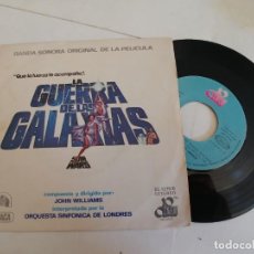Discos de vinilo: LA GUERRA DE LAS GALAXIAS-SINGLE BANDA SONORA ORIGINAL DE LA PELICULA. Lote 363312655