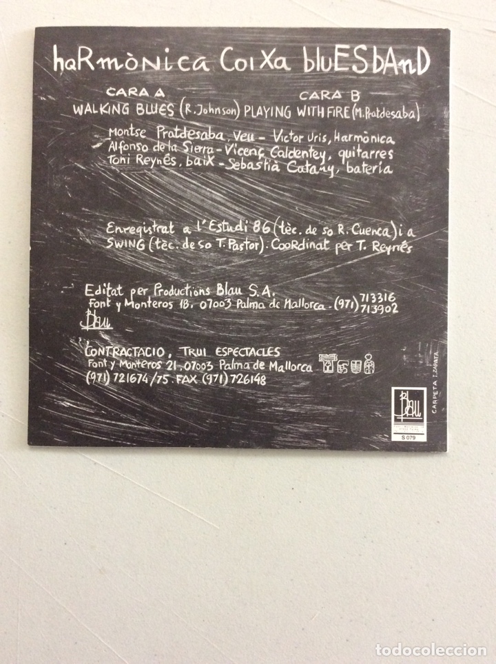 Discos de vinilo: Harm&oacute;nica coixa blues Band. Walking blues. Playing with fire. - Foto 2