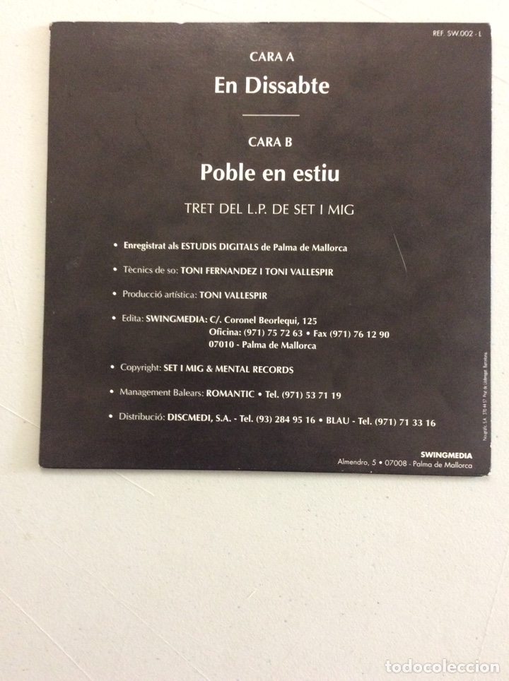 Discos de vinilo: Set i Mig. En Dissabte. Poble en estiu. - Foto 2