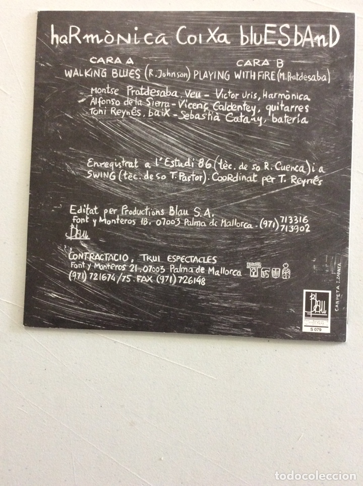 Discos de vinilo: Harm&oacute;nica Coixa Blues Band. Walking blues. Playing with fire. - Foto 2