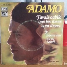Discos de vinilo: DSG - ADAMO - J'AVAIS OUBLIÉ QUE LES ROSES SONT ROSES - DISCO SINGLE AÑO 1972 - PROMO. Lote 363475370