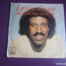 Discos de vinilo: LIONEL RICHIE – ALL NIGHT LONG (ALL NIGHT) = TODA LA NOCHE - SG MOTOWN 1983 - FUNK DISCO SOUL POP. Lote 363524490