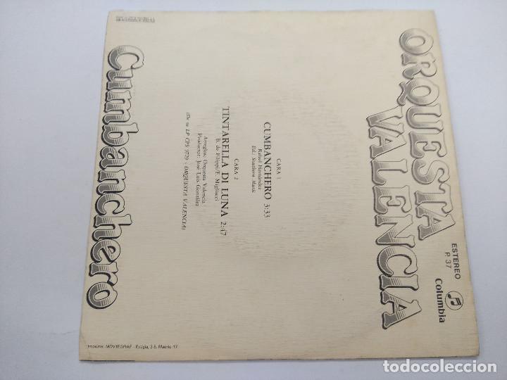 Discos de vinilo: ORQUESTA VALENCIA/CUMBANCHERO/SINGLE PROMOCIONAL. - Foto 3