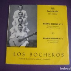 Discos de vinilo: LOS BOCHEROS - ESTAMPAS BILBAINAS Nº2 Y Nº3 - EP COLUMBIA 1959 - FOLK VASCO, POCO USO. Lote 363547660