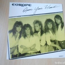 Discos de vinilo: EUROPE, SG, OPEN YOUR HEART, AÑO, 1988, EPIC - EPC 653097-7 PROMOCIONAL. Lote 363592270