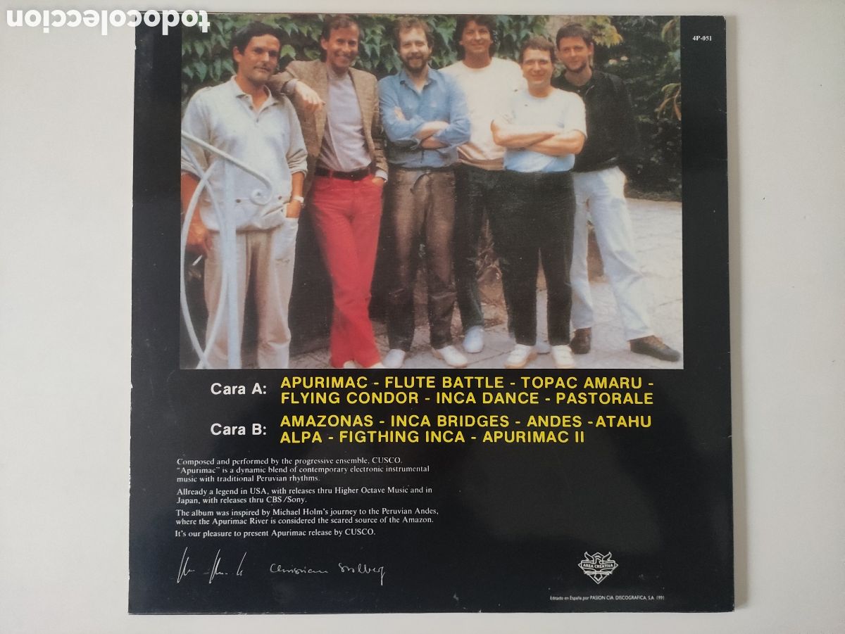 Discos de vinilo: Cusco &ndash; Apurimac - Area Creativa &ndash; 4P-051 - 1991 - Foto 2