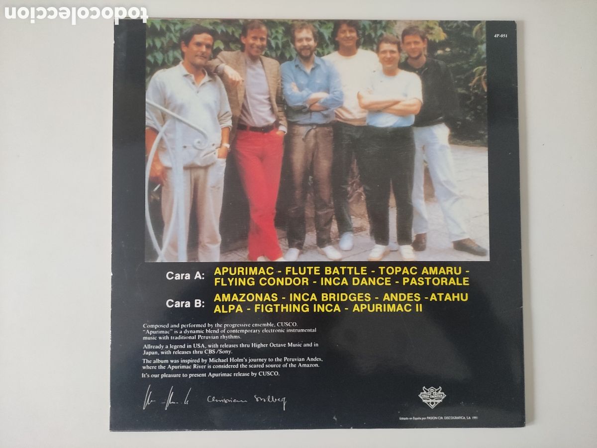 Discos de vinilo: Cusco &ndash; Apurimac - Area Creativa &ndash; 4P-051 - 1991 - Foto 3