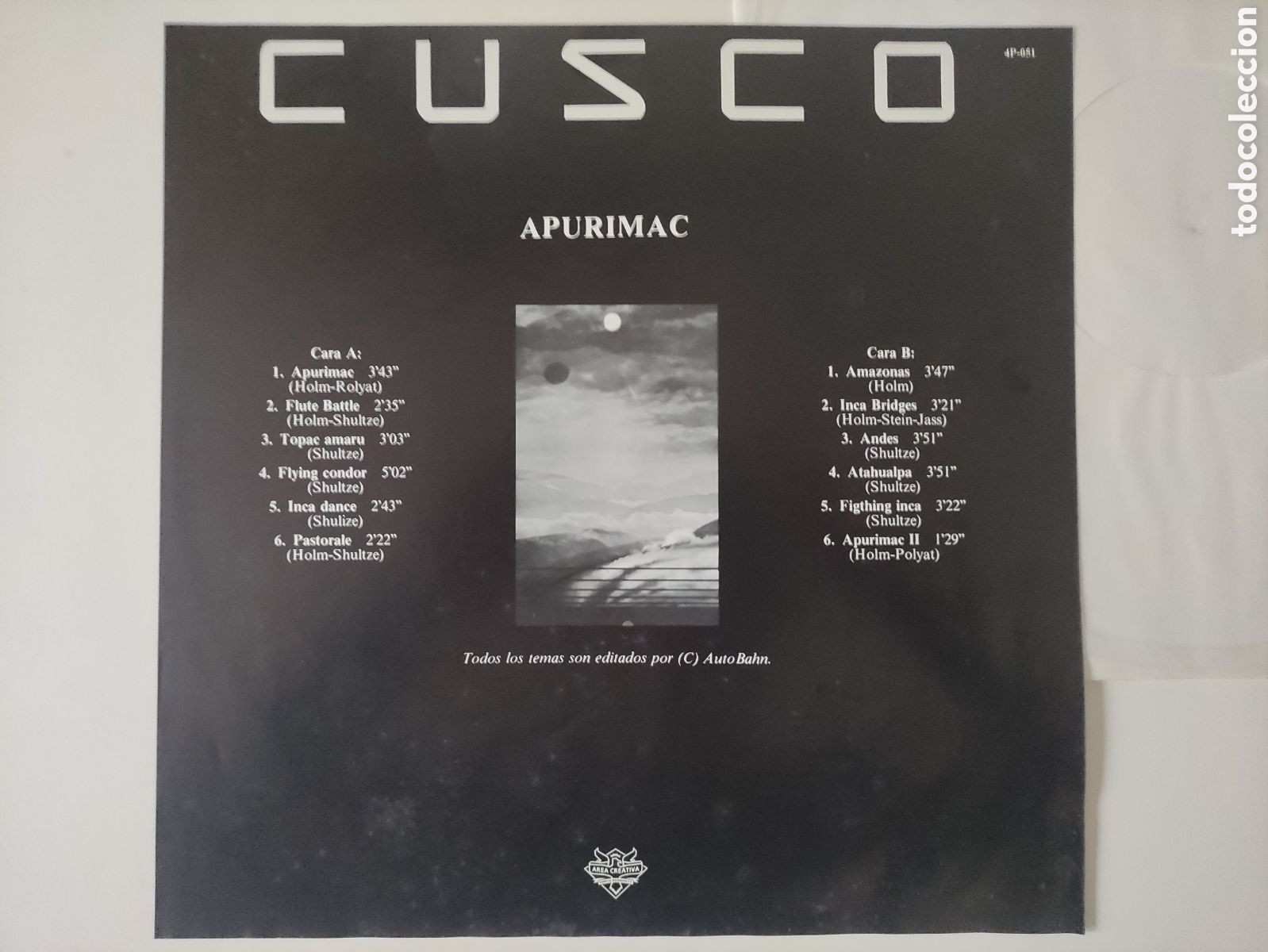 Discos de vinilo: Cusco &ndash; Apurimac - Area Creativa &ndash; 4P-051 - 1991 - Foto 5