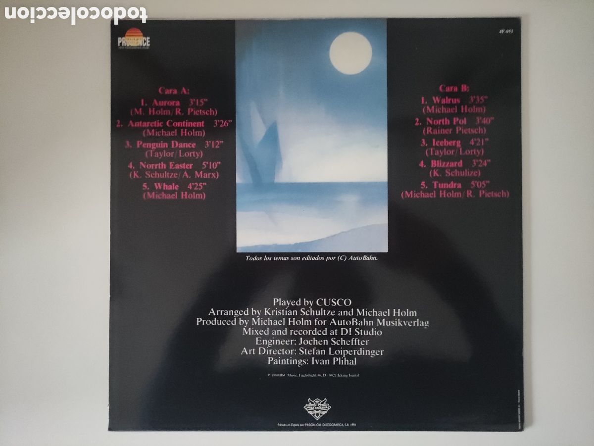 Discos de vinilo: Cusco &ndash; Cool Island - Area Creativa &ndash; 4P-053 - 1991 - Foto 2