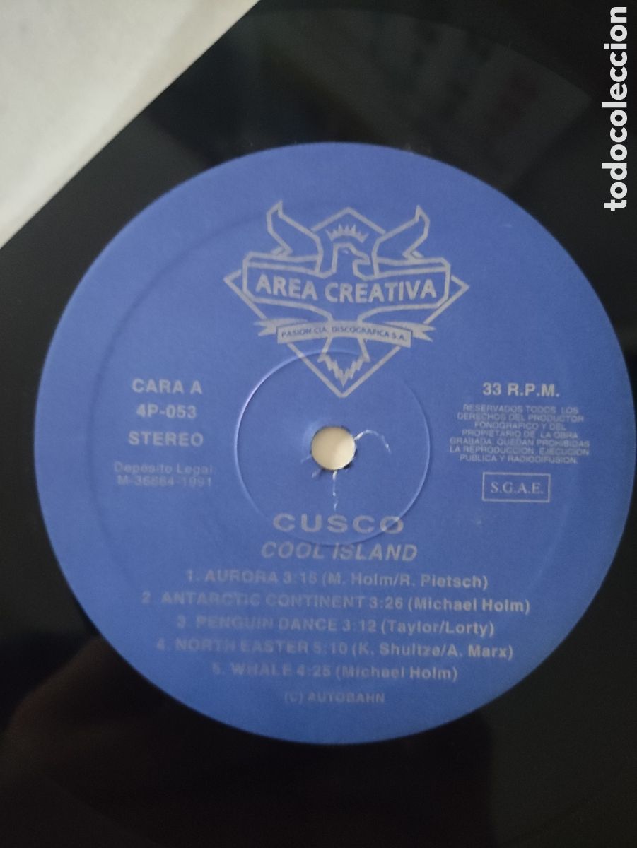 Discos de vinilo: Cusco &ndash; Cool Island - Area Creativa &ndash; 4P-053 - 1991 - Foto 6