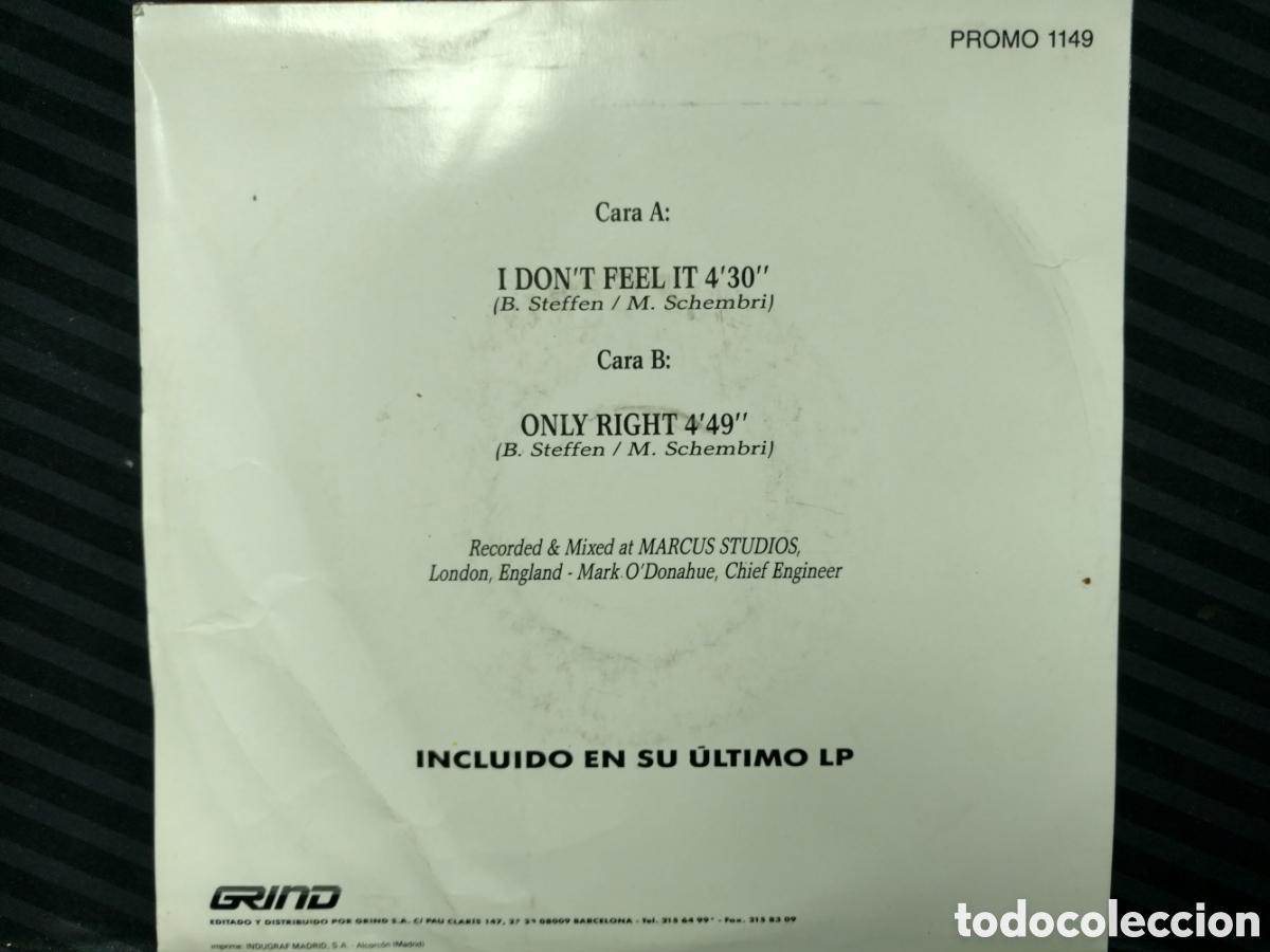 Discos de vinilo: Barron - I Dont Feel It (7&rdquo;, Single, Promo) - Foto 2