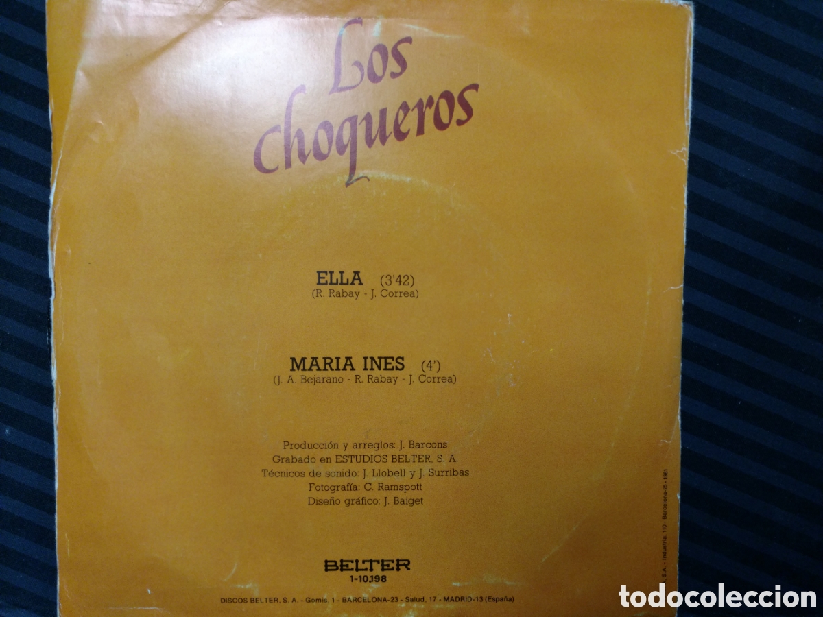 Discos de vinilo: Los Choqueros - Ella (7&rdquo;, Single) - Foto 2