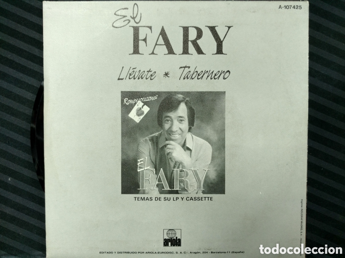 Discos de vinilo: El Fary - Ll&eacute;vate (7&rdquo;, Single) - Foto 2